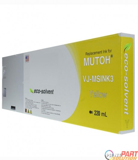 Mutoh ValueJet Ecosolvent 220ml Ink Cartridge - Yellow (OEM)