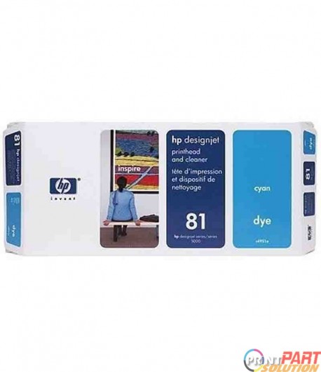 HP C4951A Cyan Dye Printhead and Printhead Cleaner HP 81